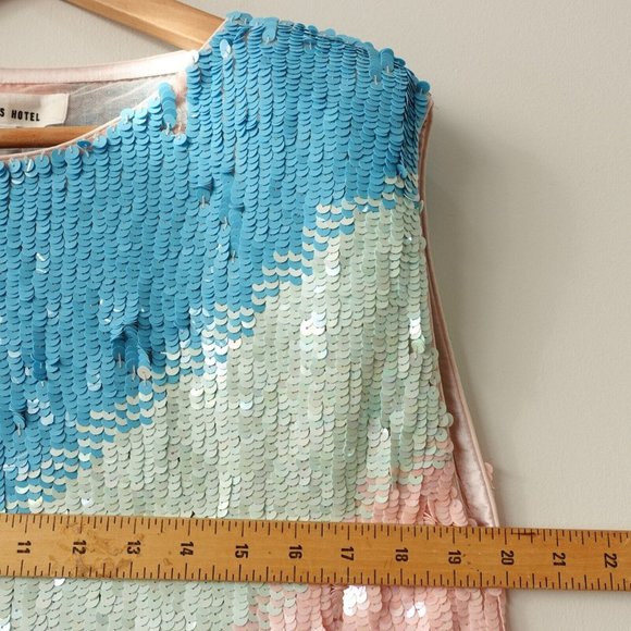 Sequin Dress Medium Mini Cocktail Striped Allover Pastel Candy Party Circus $595 - Picture 6 of 16